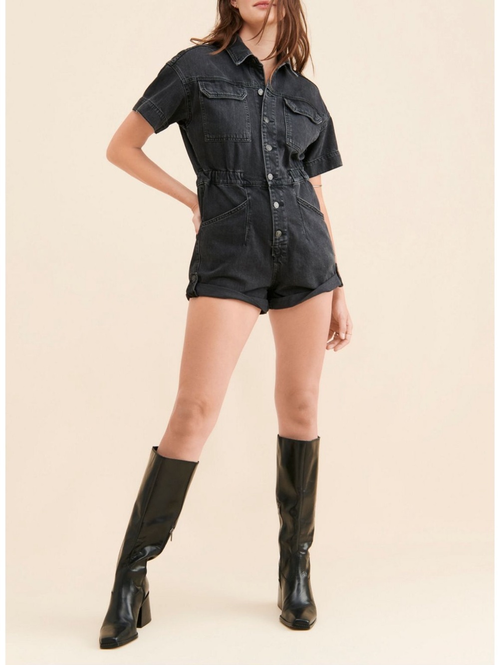 Free people Marci cuffed shortalls nwt